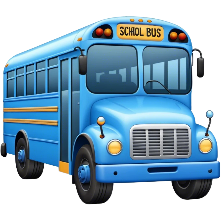 Blue school bus emoji