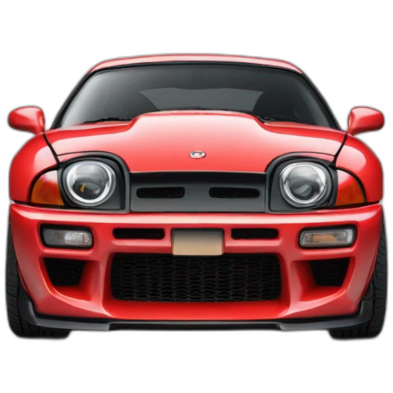 Red Gr Supra with a white Jeep emoji