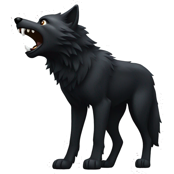 Black wolf howling  emoji