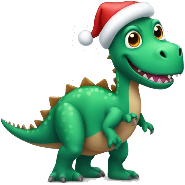 Christmas dinosaur emoji