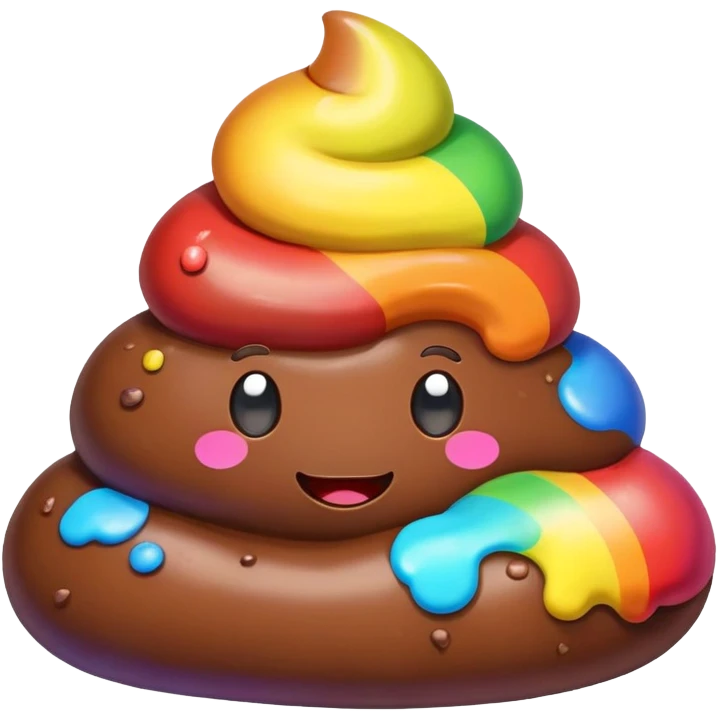 Rainbow poop Chocolaty  emoji