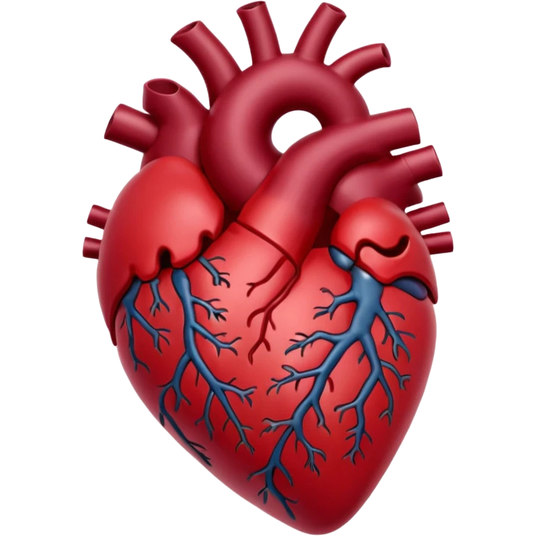 Burgundy anatomical heart emoji