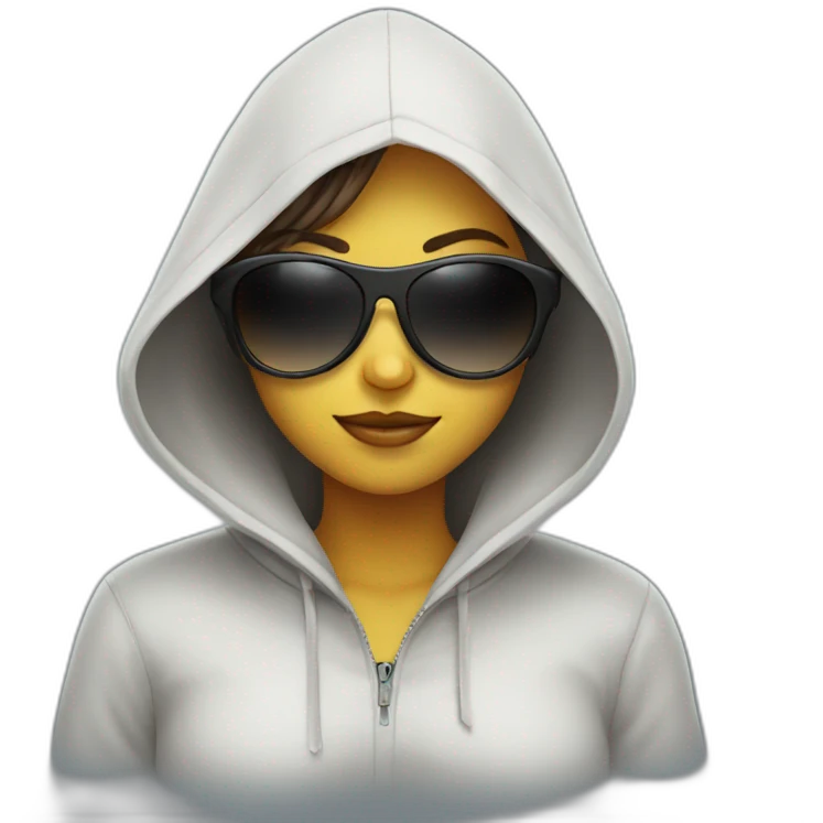 cool hooded girl with sunglasses emoji