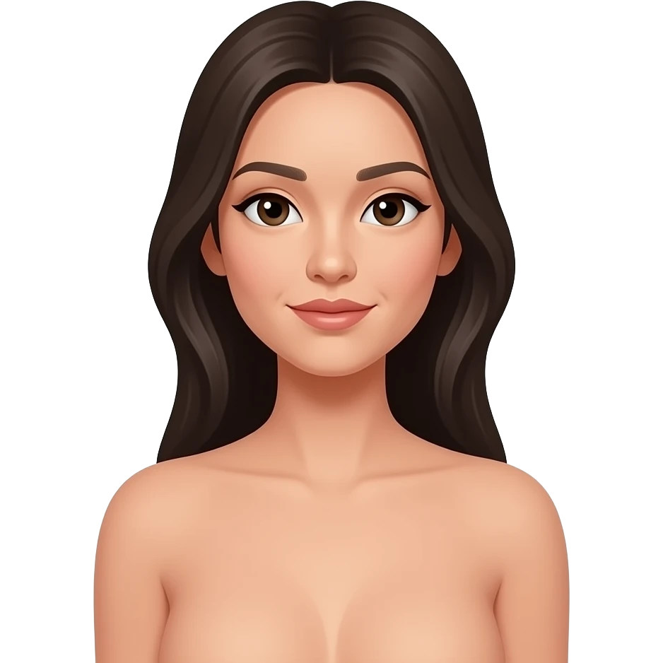 nude body flat-chested asian woman emoji
