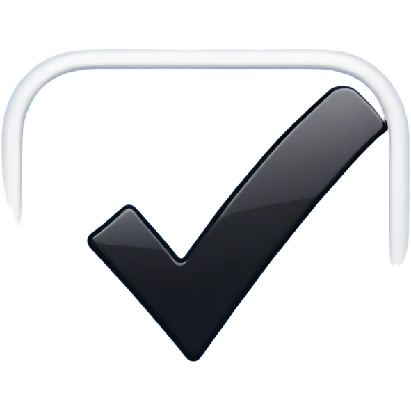 A blue square with a black check mark in the square  emoji