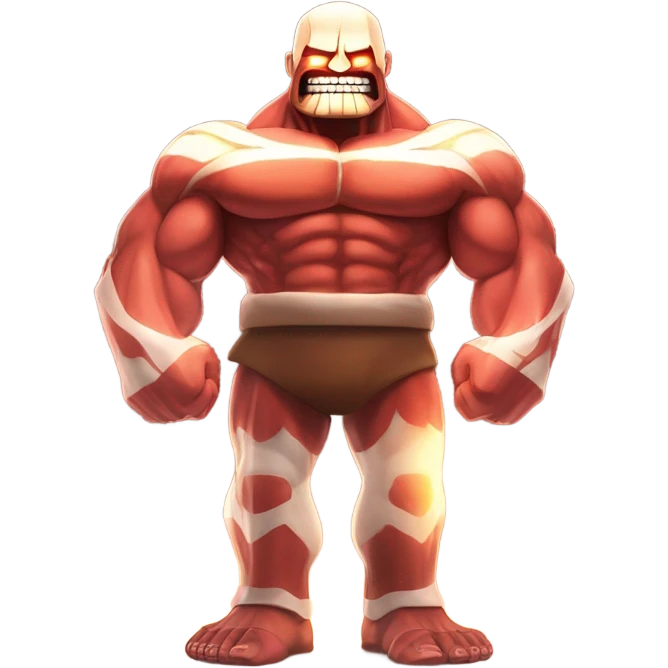 Colossal titan holding a glowing robuxs emoji