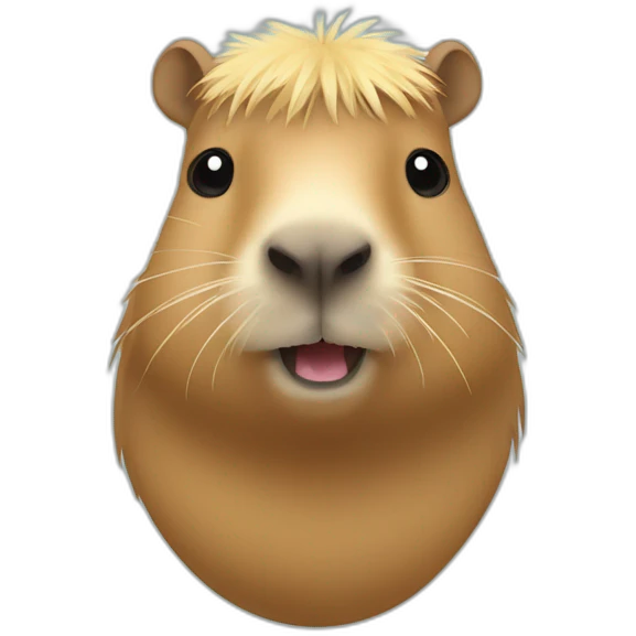 Capybara avec les cheveux blond emoji