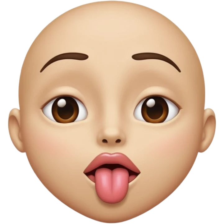 person leaning in for a kiss, eyes rolled back, tongue out, exaggerated features emoji