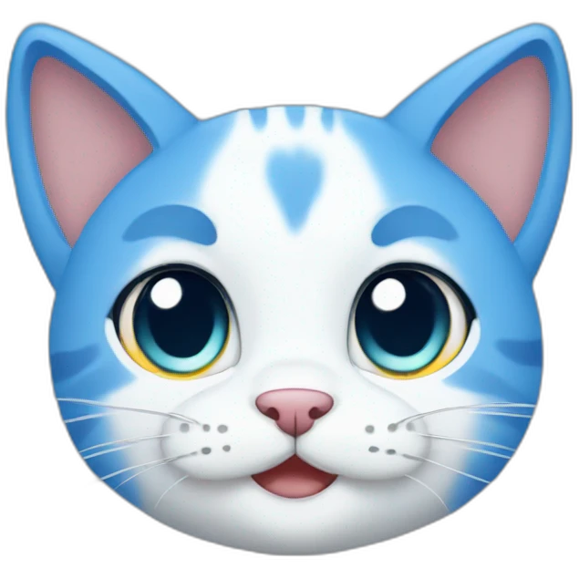 blue cat cute emoji