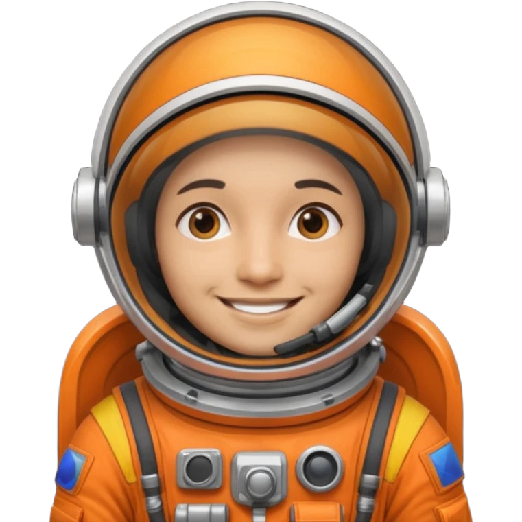 Engineer in an orange astronaut suit emoji