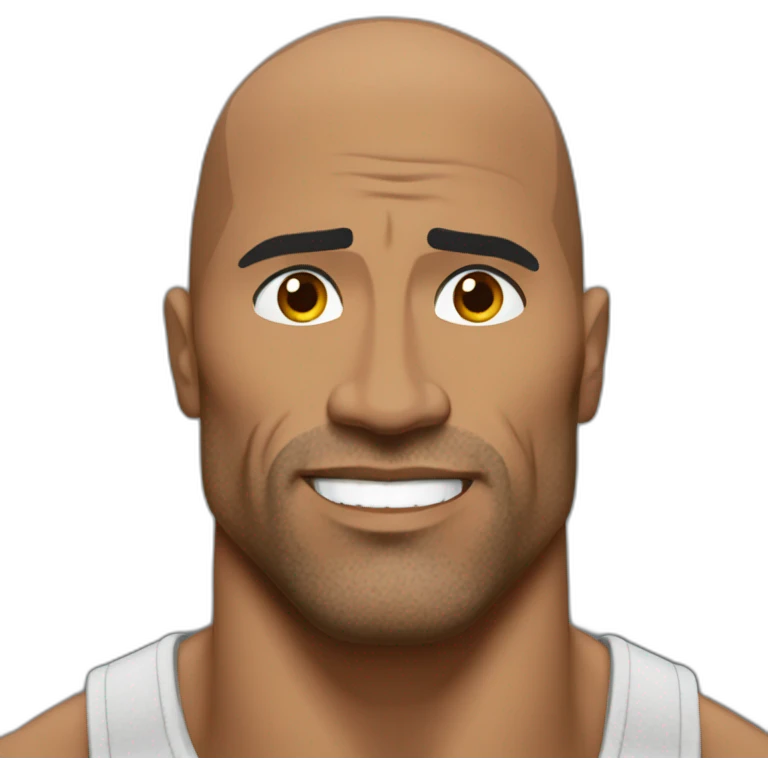 The rock qui fronce le sourcil droit emoji