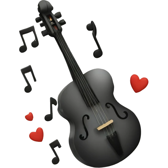 Un coeur traversé par une note de musique  emoji
