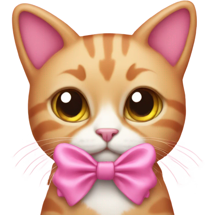 pink cat with bow emoji