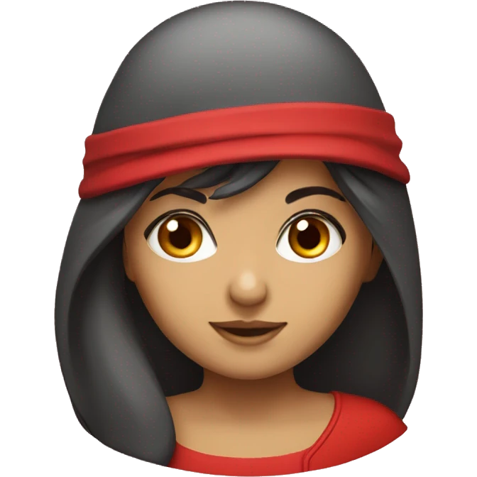 a persian girl with red hat emoji