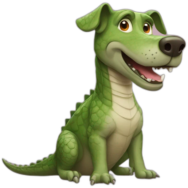 Chien sur un crocodile emoji