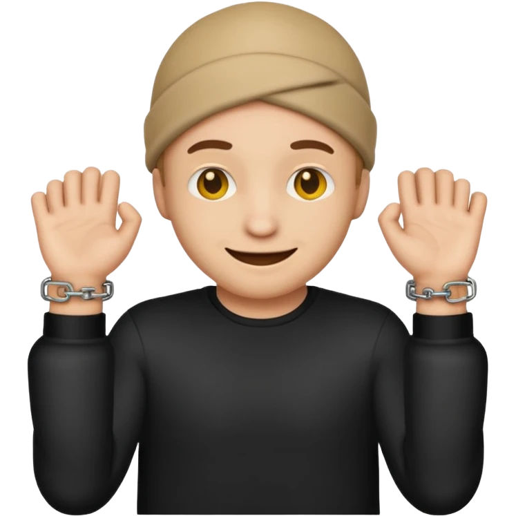A emoji robber but The police handcuffs him emoji