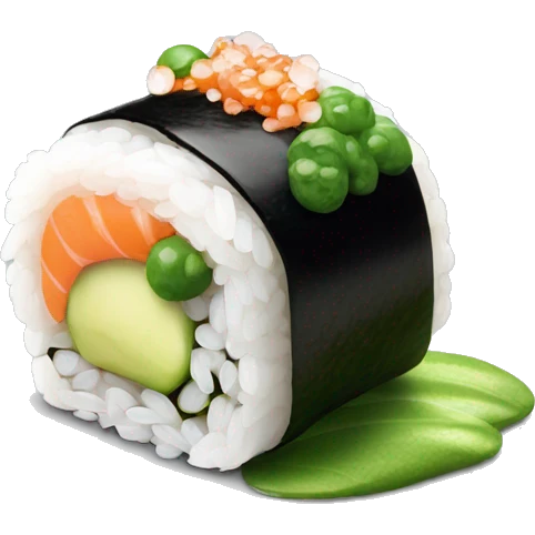 sushi with dollop of wasabi on top emoji