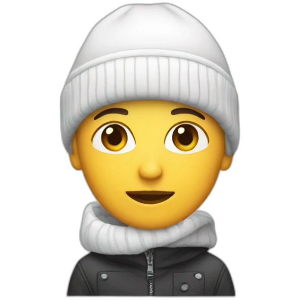 white designer with beanie emoji