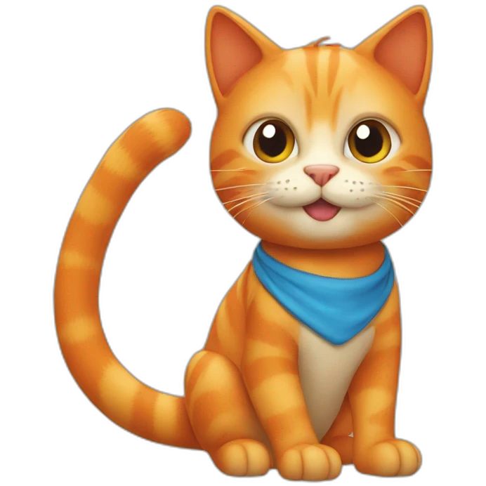 orange cat anda a blue lizard emoji