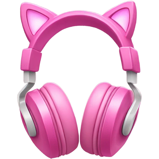 Pink headphones with cat ears emoji