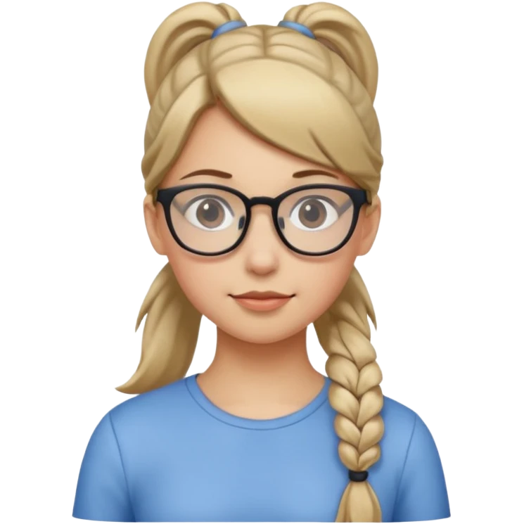 Ponytail Girl with Glasses emoji