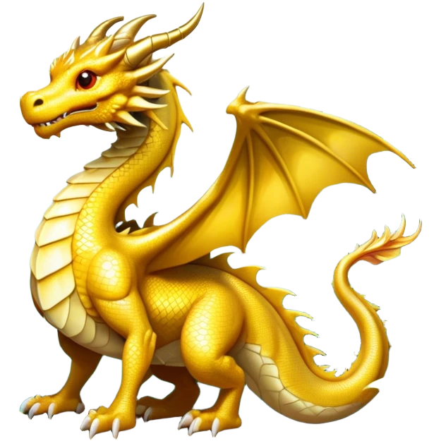 Gold dragon in the forest emoji