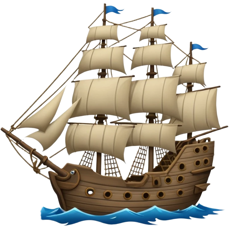 The Flying Dutchman with torn sails emoji