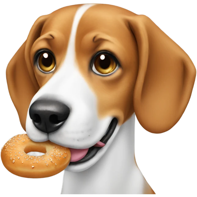Beagle eating a bagel  emoji