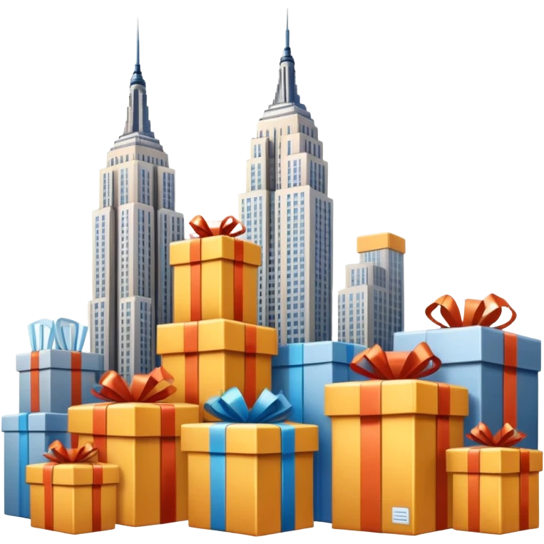Empire State Building with many packages on the back emoji
