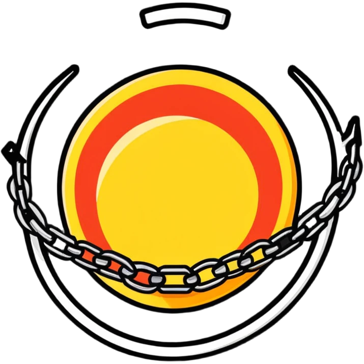 Red rising sun forming a star with broken chains underneath emoji