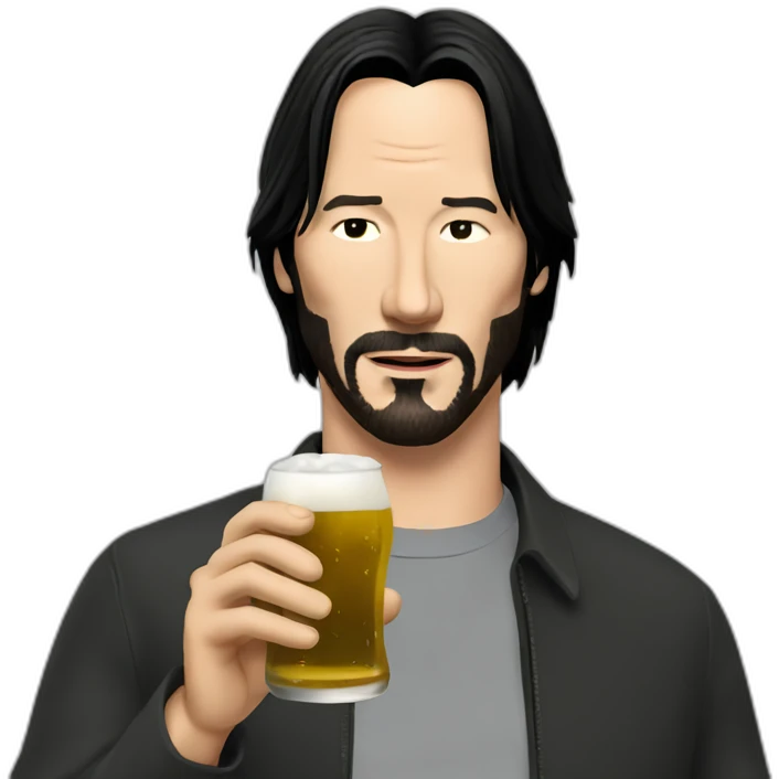 Keanu reeves drinking beer emoji