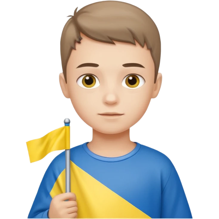 The Ukrainian boy with flag emoji