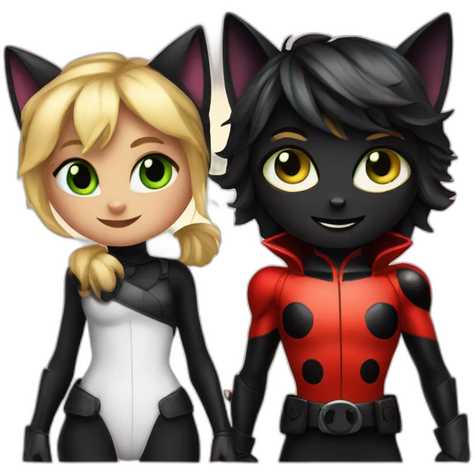 Miraculous Lady bug and cat noir emoji
