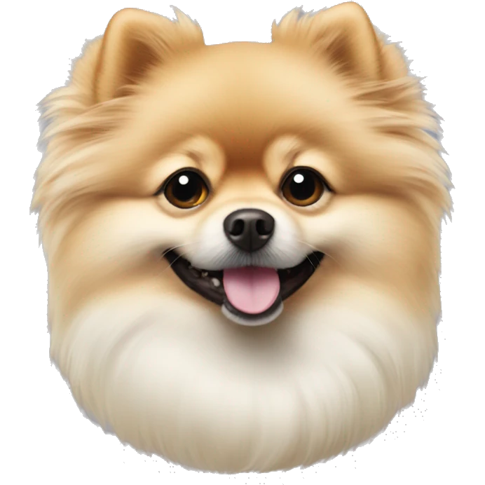 Pomeranian pudel white beach  emoji