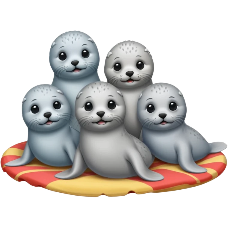 3 bébés phoques à la plage emoji