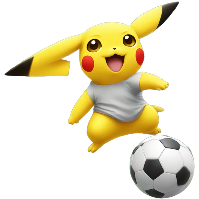 Pikachu playing soccer  emoji