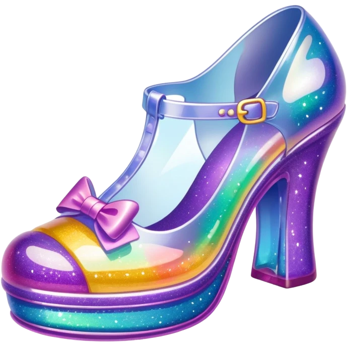 90’s glitter jelly shoes emoji