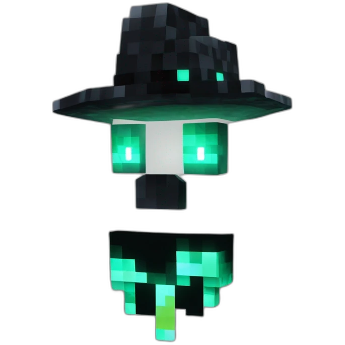 Pixel Minecraft Fedora Halloween Head Mask Diamond Obsidian Emerald Flame Shiny Glow Reward Legendary Unique Epic Mystery emoji