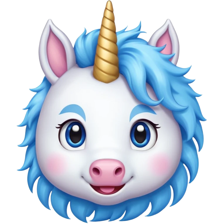 unicorn head, cute, like cartoon character emoji