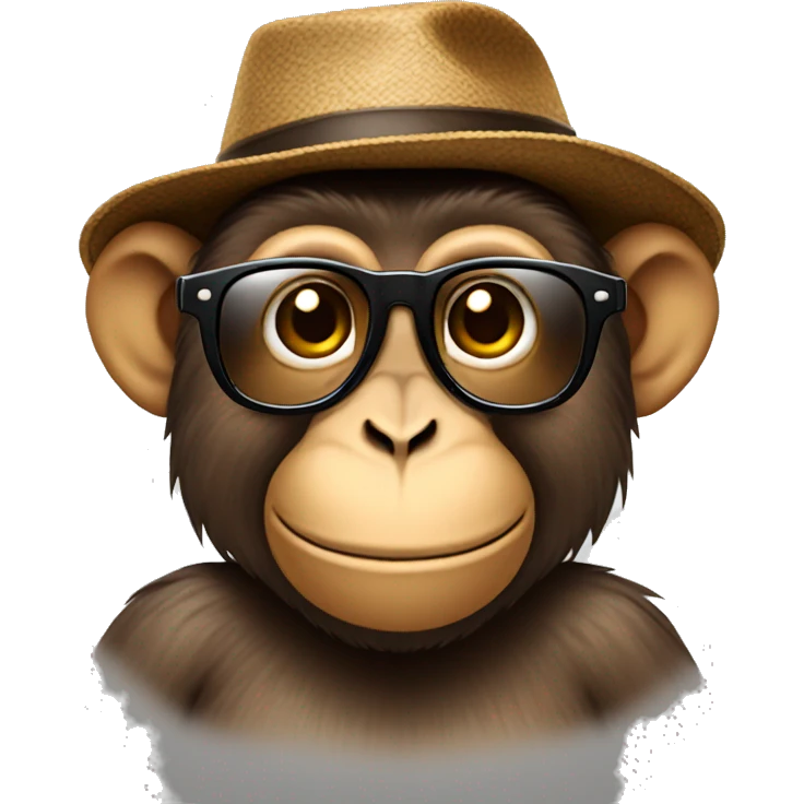 Monkey emoji wearing sunglass and hat emoji
