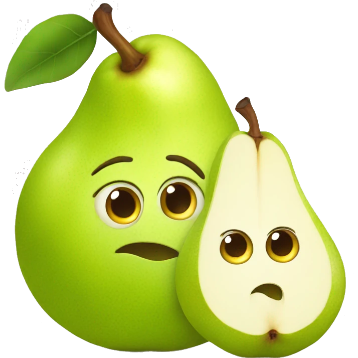 confused pear with a baby face emoji