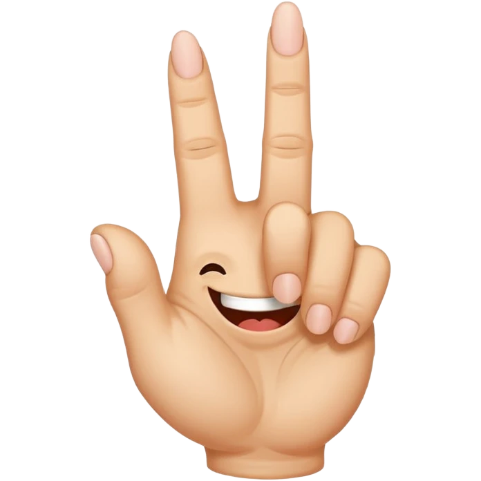 Middle finger with a funny face emoji