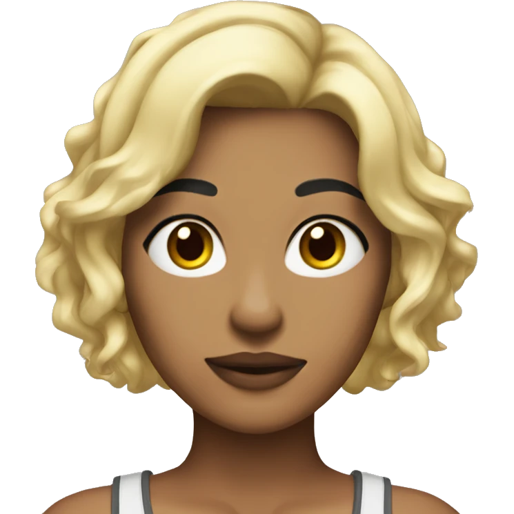 morena skin with blonde wolfcut emoji
