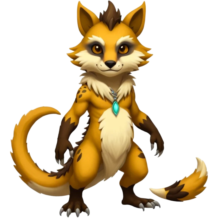 Cool badass furry fantasy-Vernid-creature by LiLaiRa (full body) emoji