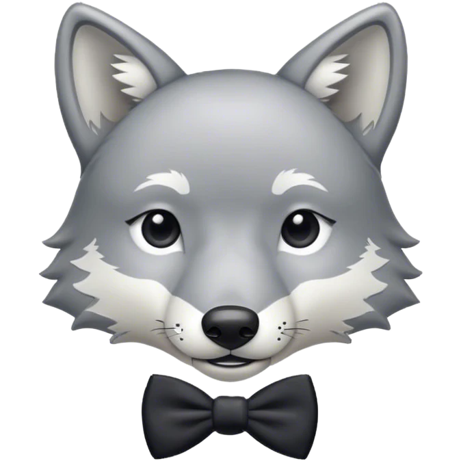 gray wolf with freckles and black bow-tie emoji