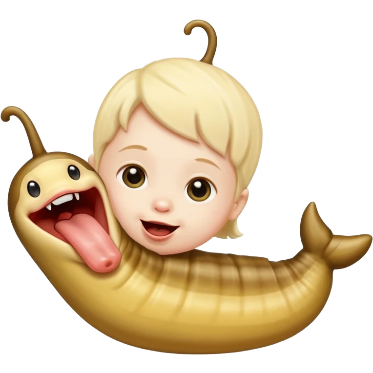 sticking out tongue like a slug toddler emoji