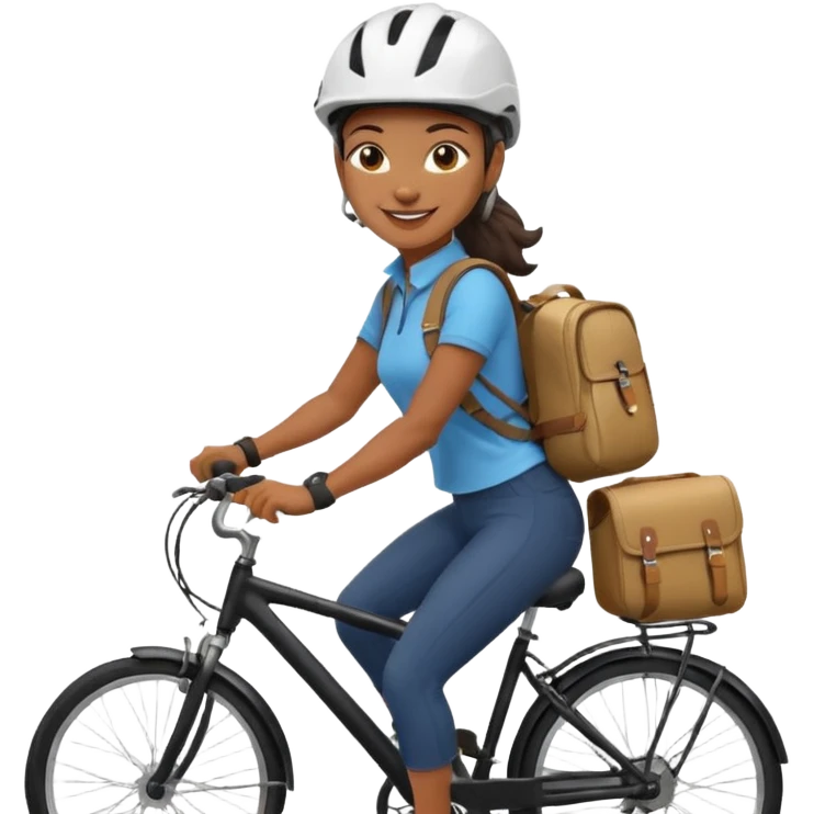 Urban Bike Courier black woman  emoji