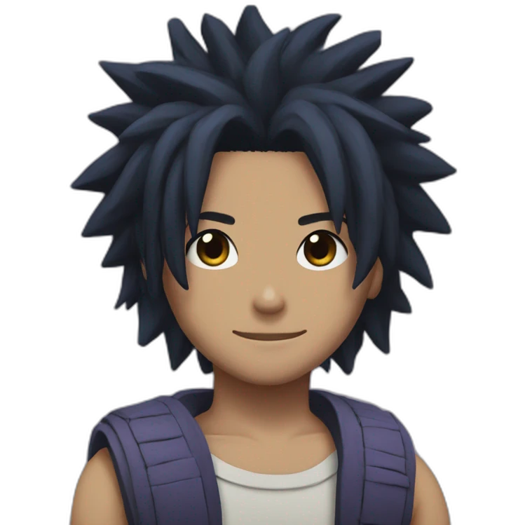 sasuke with afro braids emoji