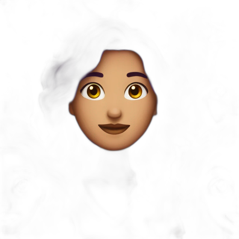 una diseñadora con el pelo morado emoji