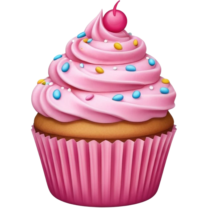Cupcake with pink icing emoji